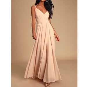 Lulus All About Love Blush Pink Maxi Dress Size XS